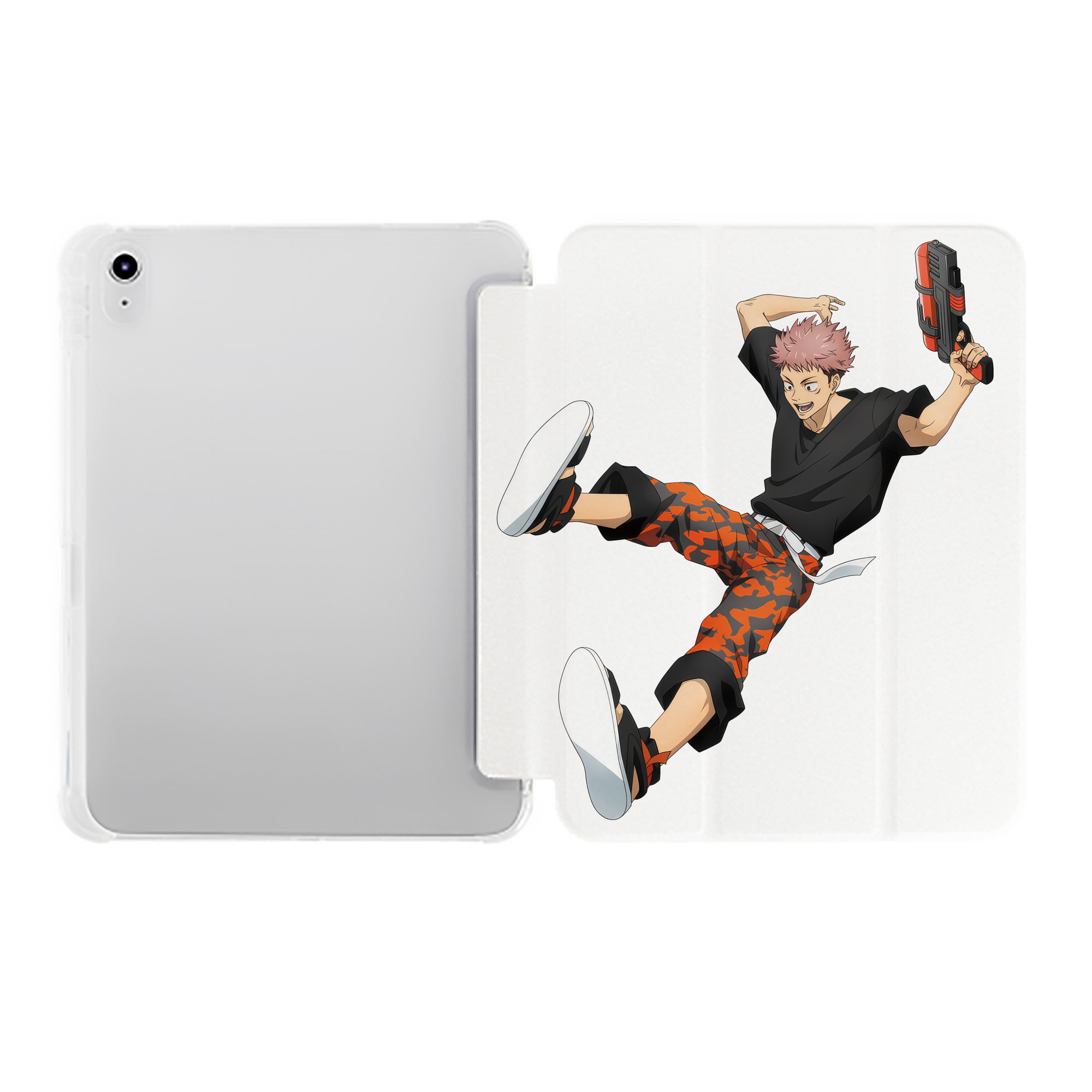 （画像用） 呪術廻戦 Jujutsu Kaisen IPad ケース ペン収納付き 三つ折りスタンド PUレザー×シリコン 対応機種9.5/10.5/10.9インチ